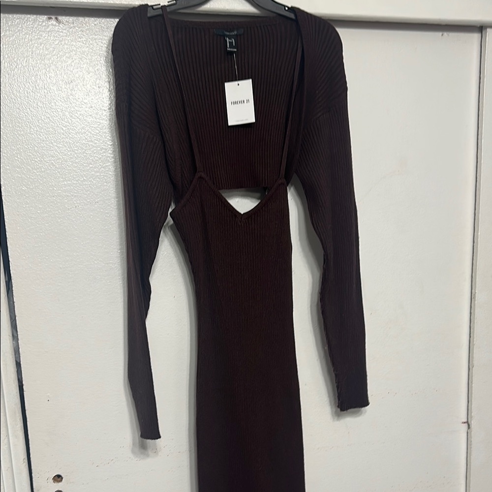 Forever 21 Burgandy Bodycon Long Sleeve Dress